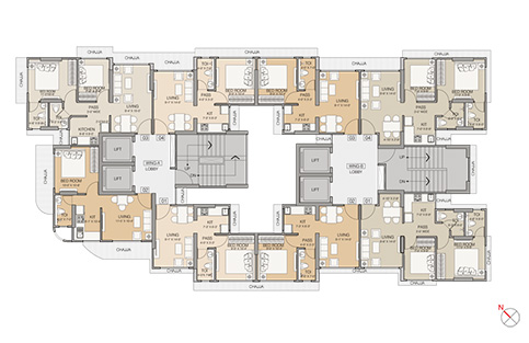 TYPICAL FLOOR PLAN 1ST TO 22ND FLOOR